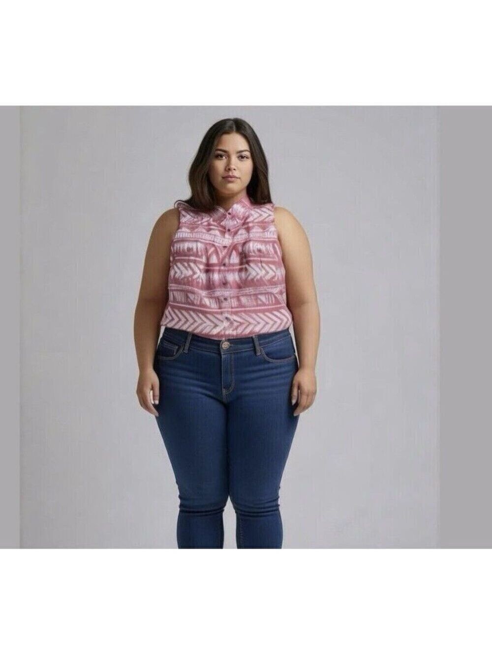 LuLaRoe Roxanne Hot Pink Sleeveless Snap Tank 2XL